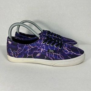 VANS Authentic Low Top Purple Lightning Electric Sneaker Shoes Men 5.5 Women’s 7